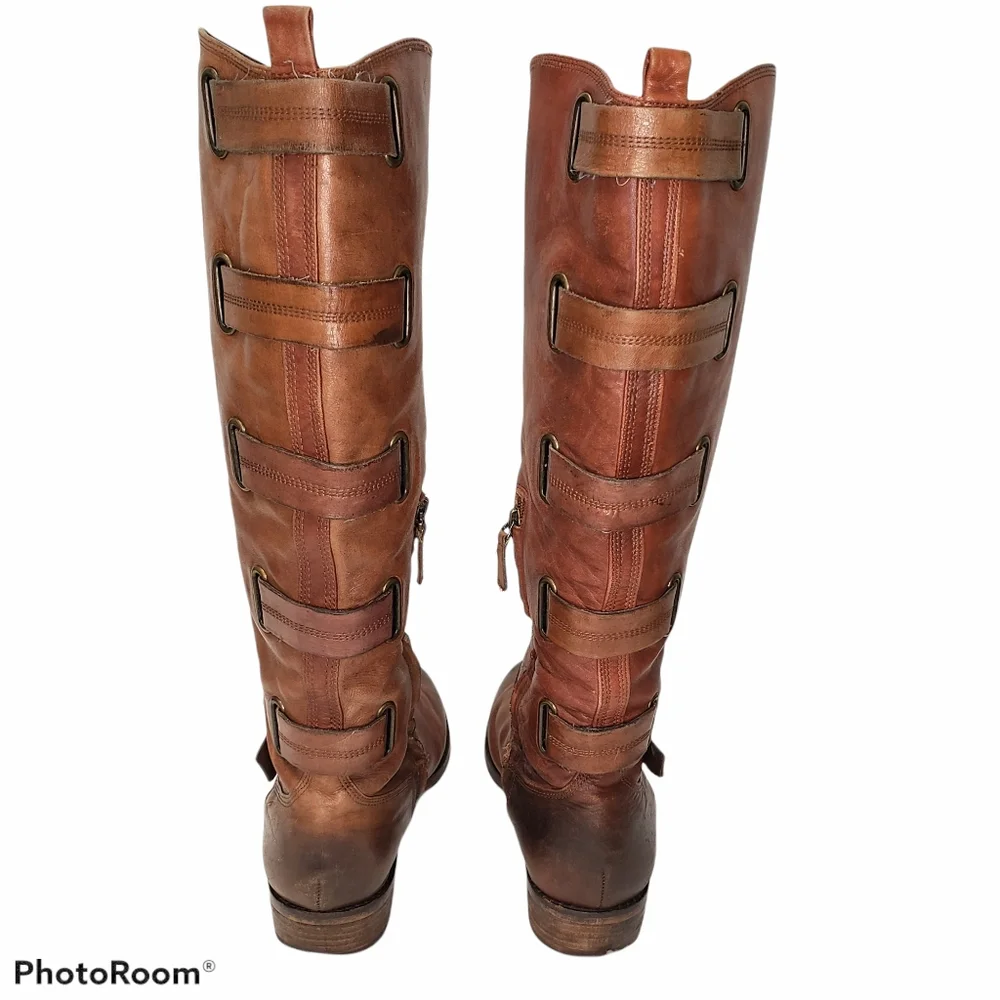 Arturo Chiang Burnished Leather Boots Size 9.5